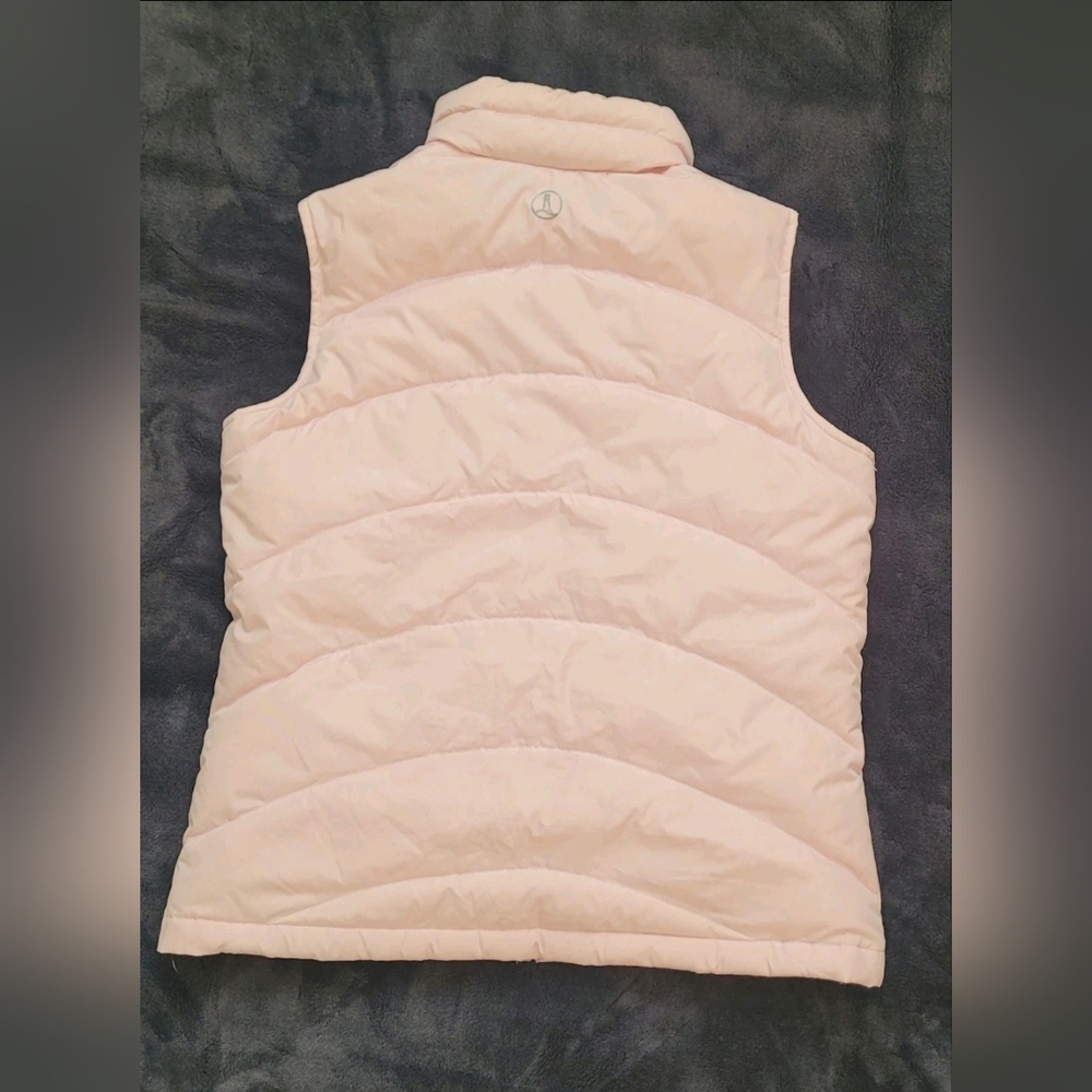 LANDS' END Zippered puffy vest, snap pockets ▴ XS/P Light Pink - Picture 2 of 6